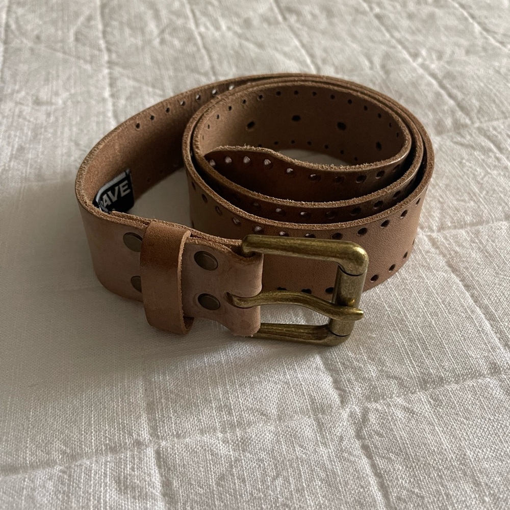 BRAVE Leather Belt with Brass Buckle